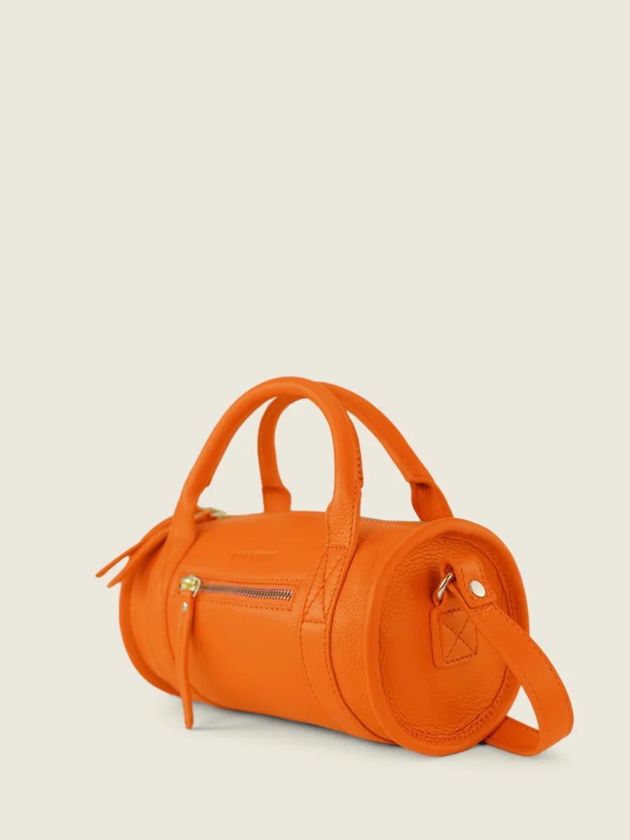 Orange Leather Mini Handbag for Women - Charlie Sorbet Mango | PAUL MARIUS