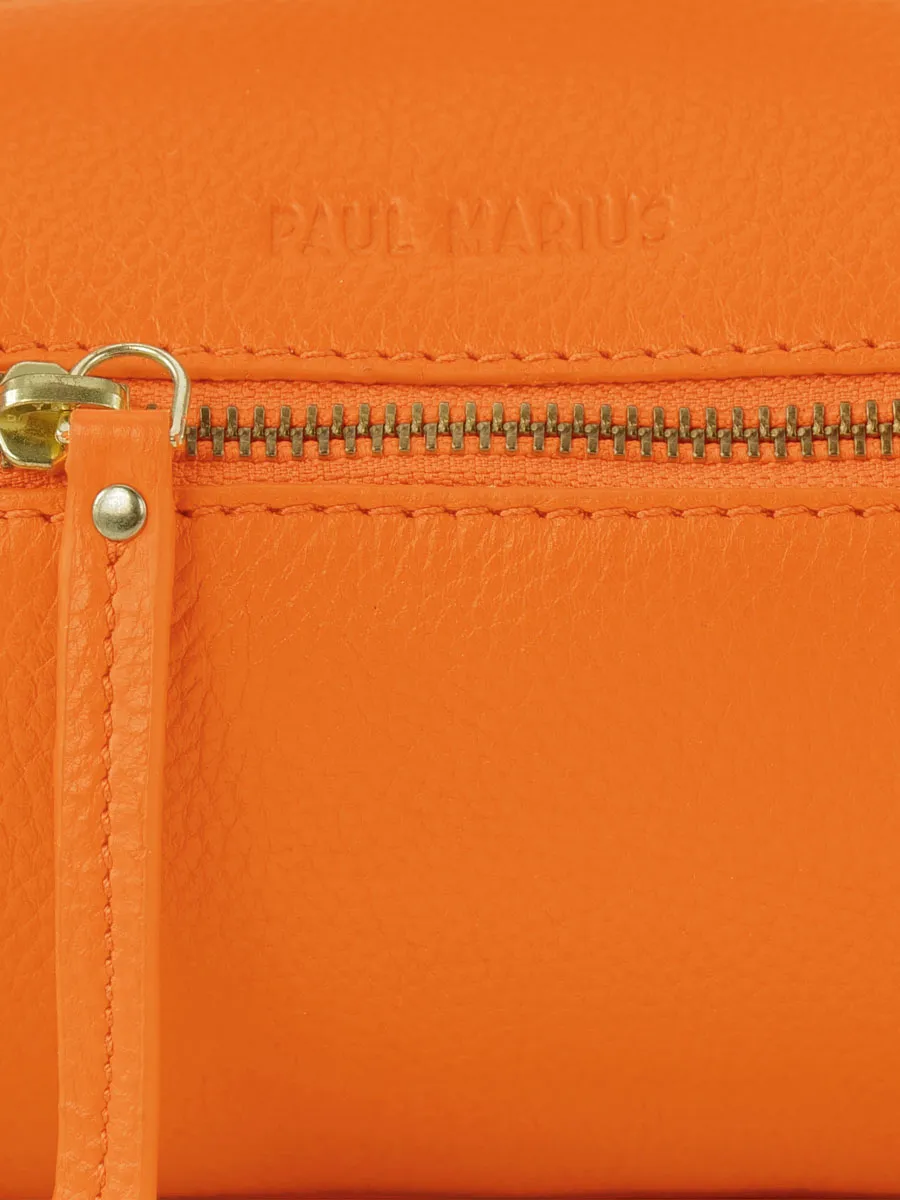 Orange Leather Mini Handbag for Women - Charlie Sorbet Mango | PAUL MARIUS