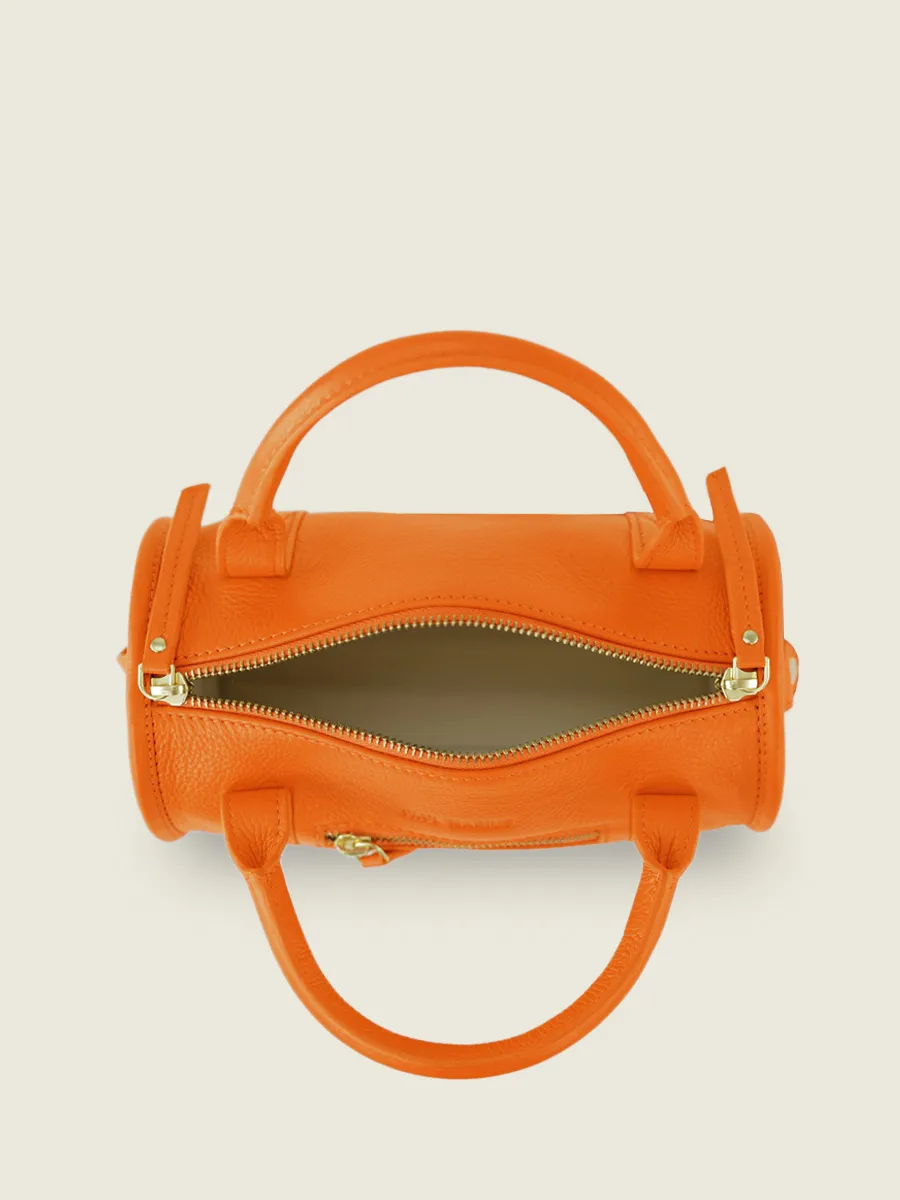 Orange Leather Mini Handbag for Women - Charlie Sorbet Mango | PAUL MARIUS