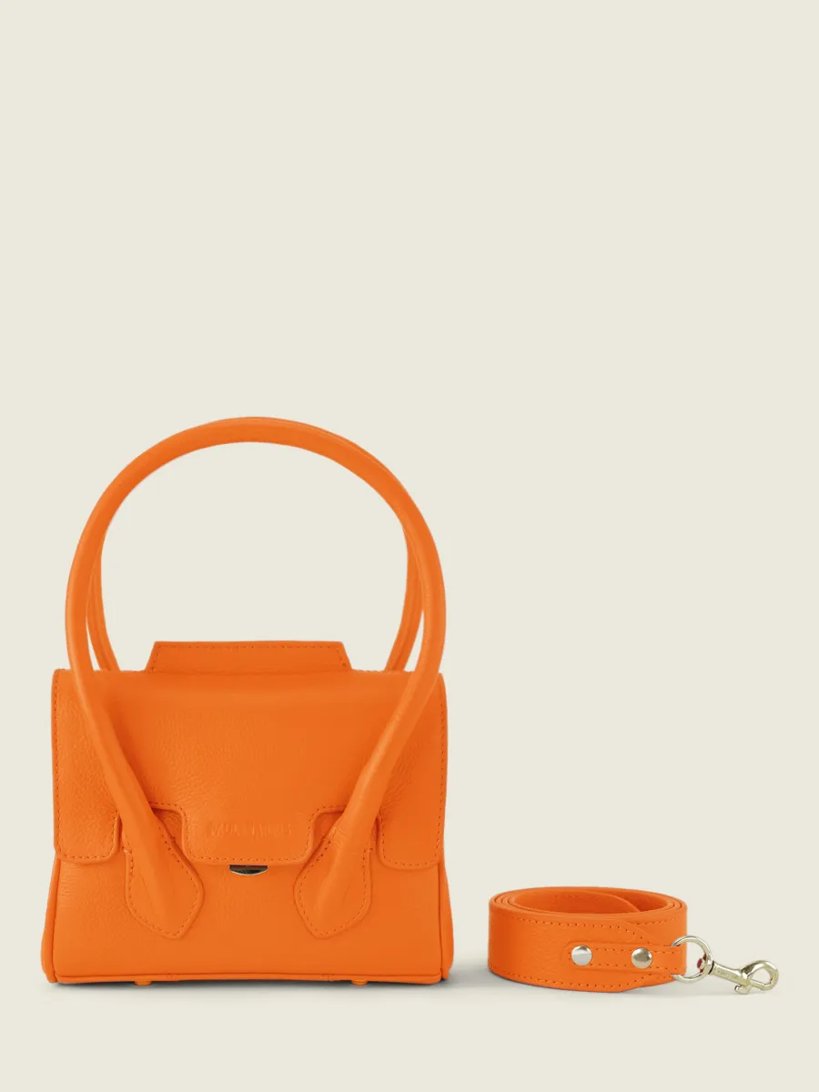 Orange Leather Mini Handbag for Women - Colette XS Sorbet Mango | PAUL MARIUS