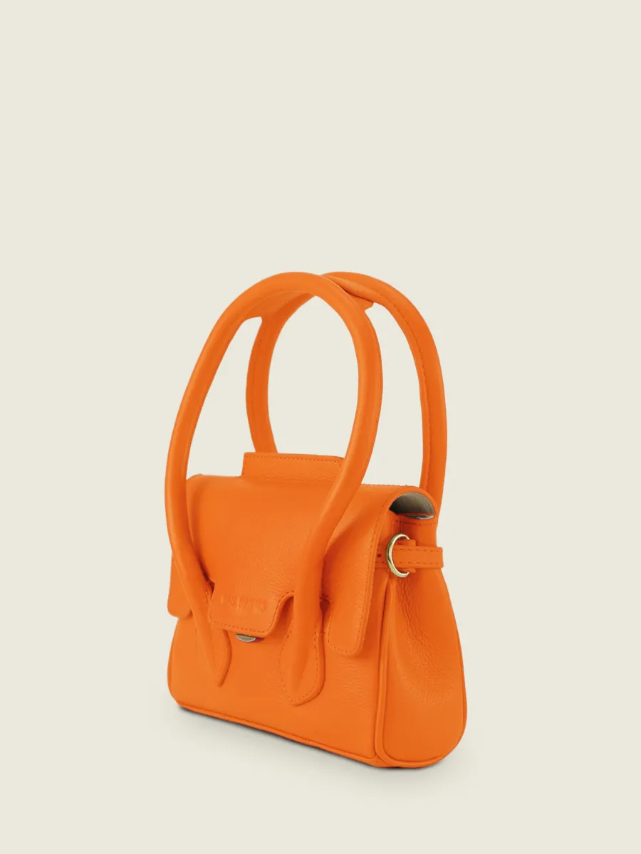 Orange Leather Mini Handbag for Women - Colette XS Sorbet Mango | PAUL MARIUS