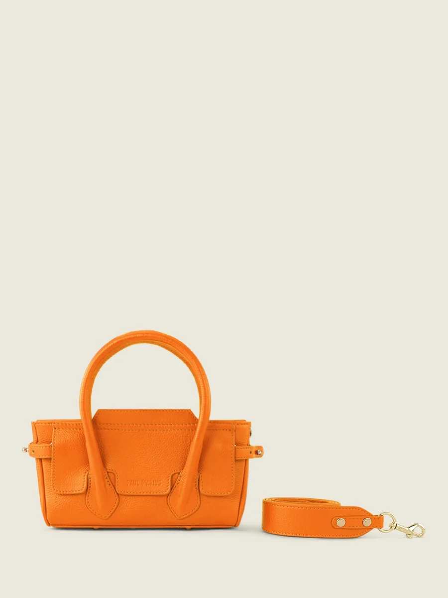 Orange Leather Mini Handbag for Women - Madeleine XS Sorbet Mango | PAUL MARIUS