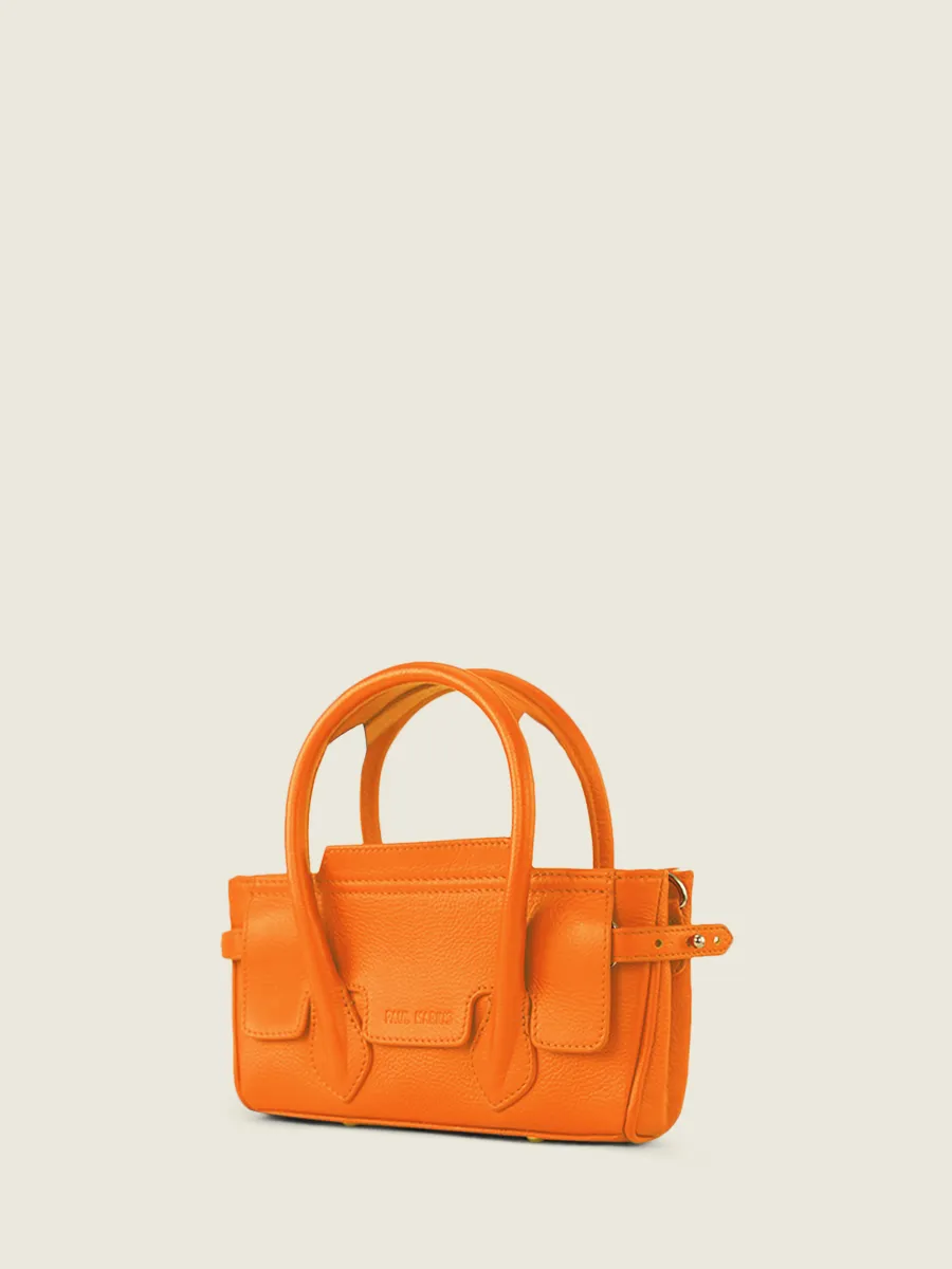 Orange Leather Mini Handbag for Women - Madeleine XS Sorbet Mango | PAUL MARIUS