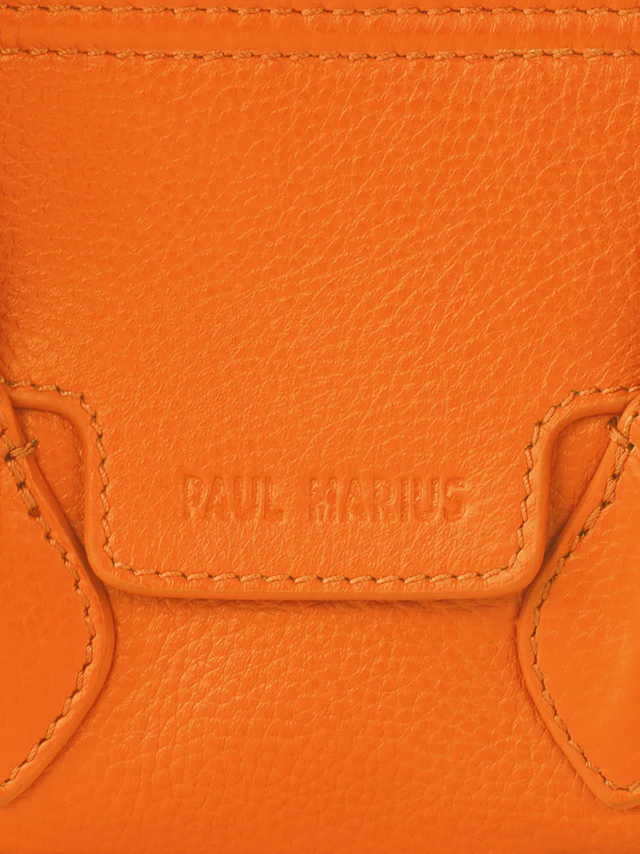 Orange Leather Mini Handbag for Women - Madeleine XS Sorbet Mango | PAUL MARIUS