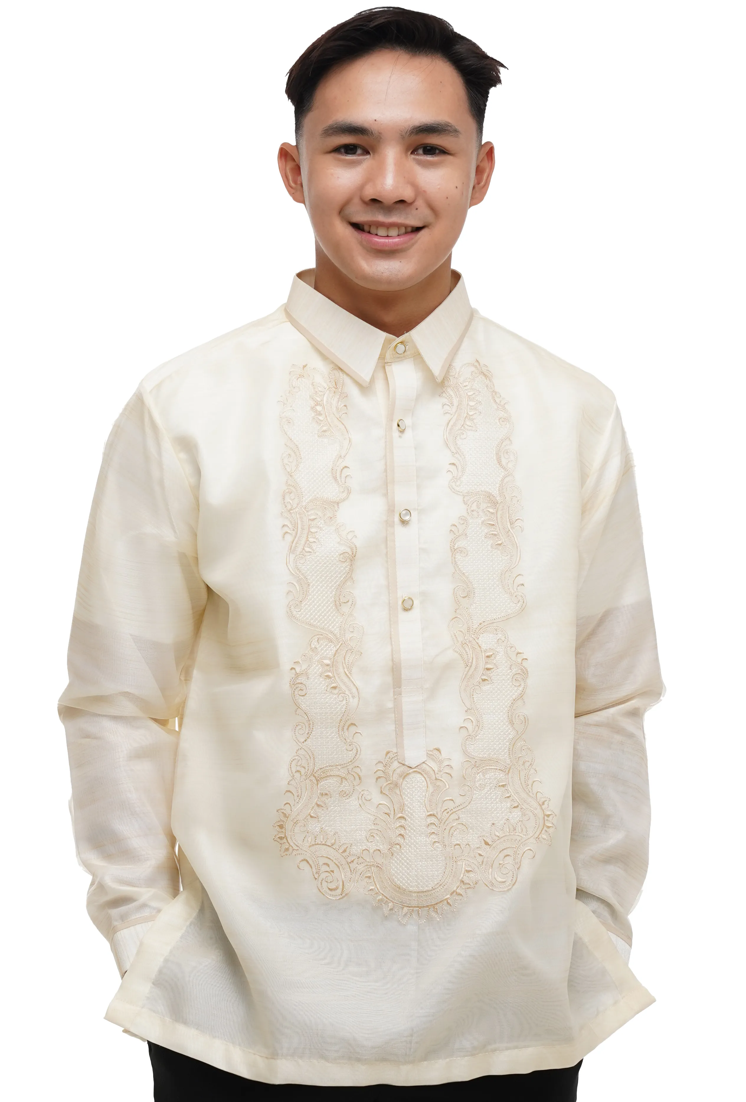 Organza Classic Barong Tagalog with Lining - Jacobo - JF589