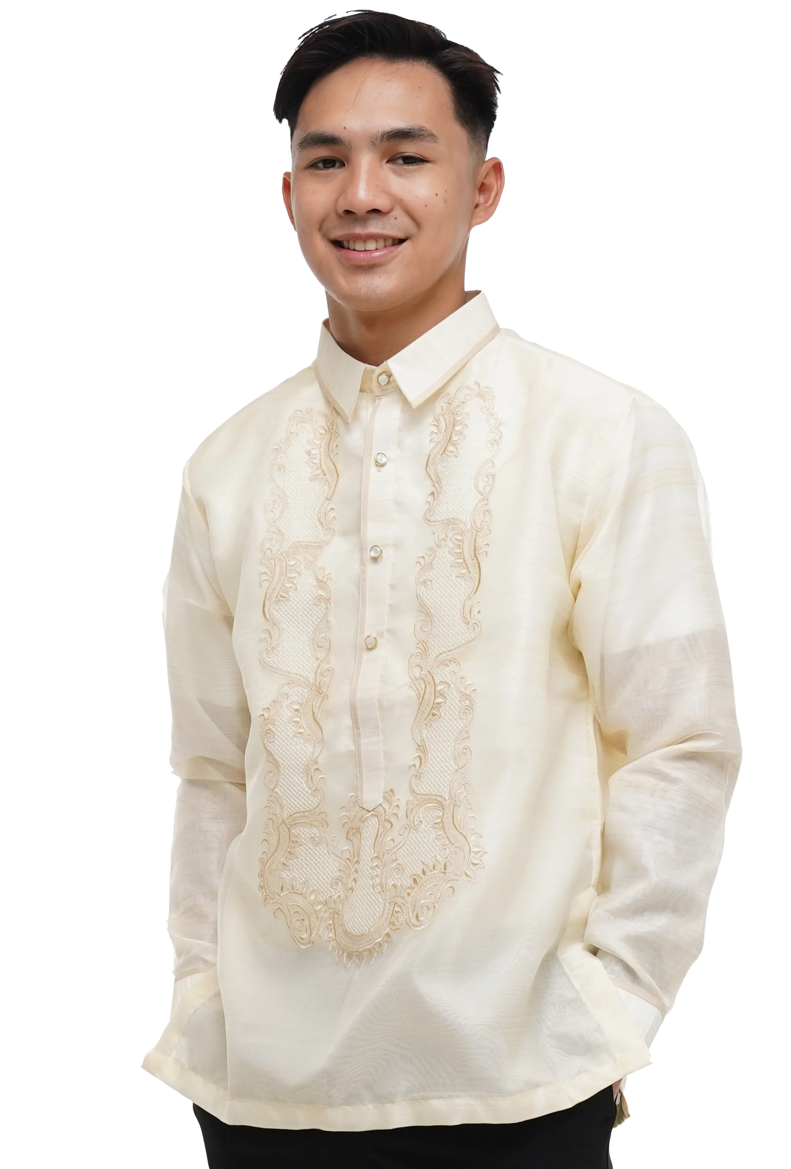 Organza Classic Barong Tagalog with Lining - Jacobo - JF589