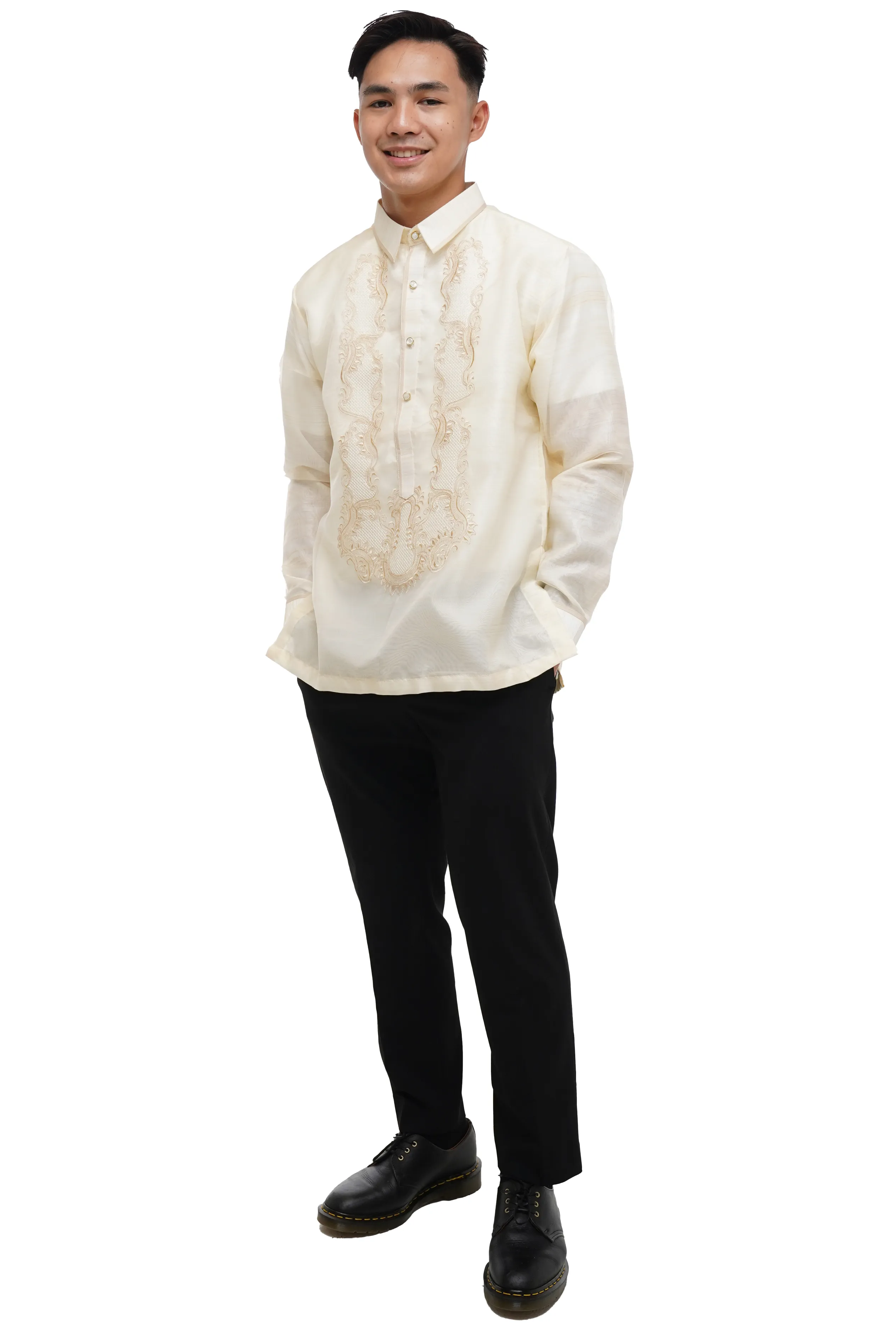 Organza Classic Barong Tagalog with Lining - Jacobo - JF589