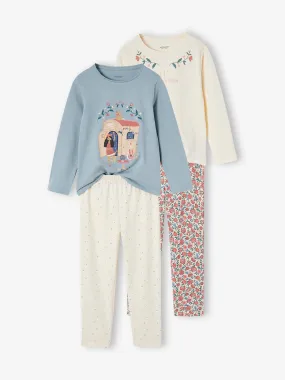 Pack of 2 Gipsy Pyjamas for Girls - crystal blue