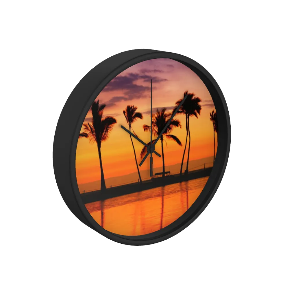 Palm Tree Sunset 10 inch wall clock