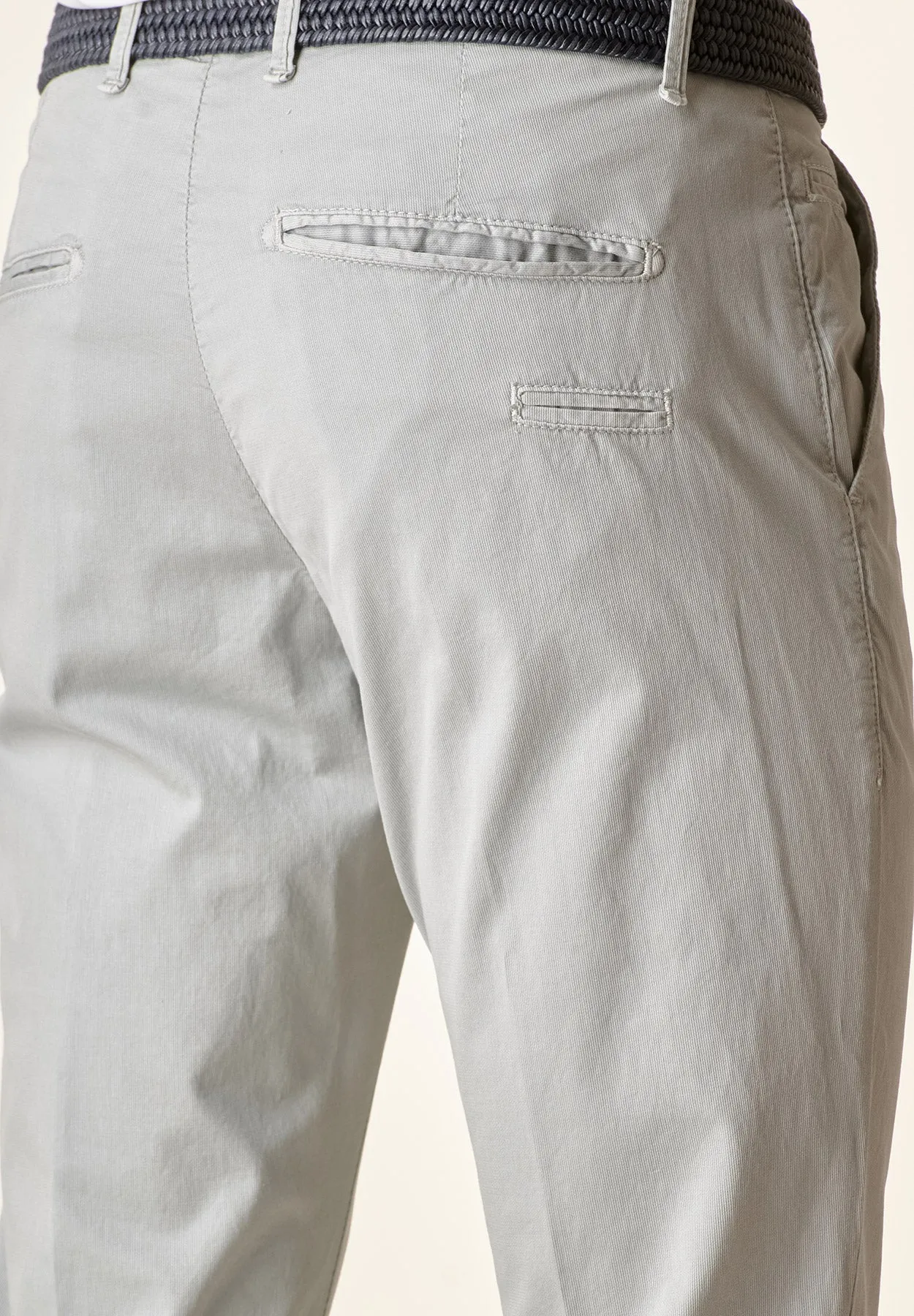 Pantalone grigio chiaro armatura cotone stretch slim fit