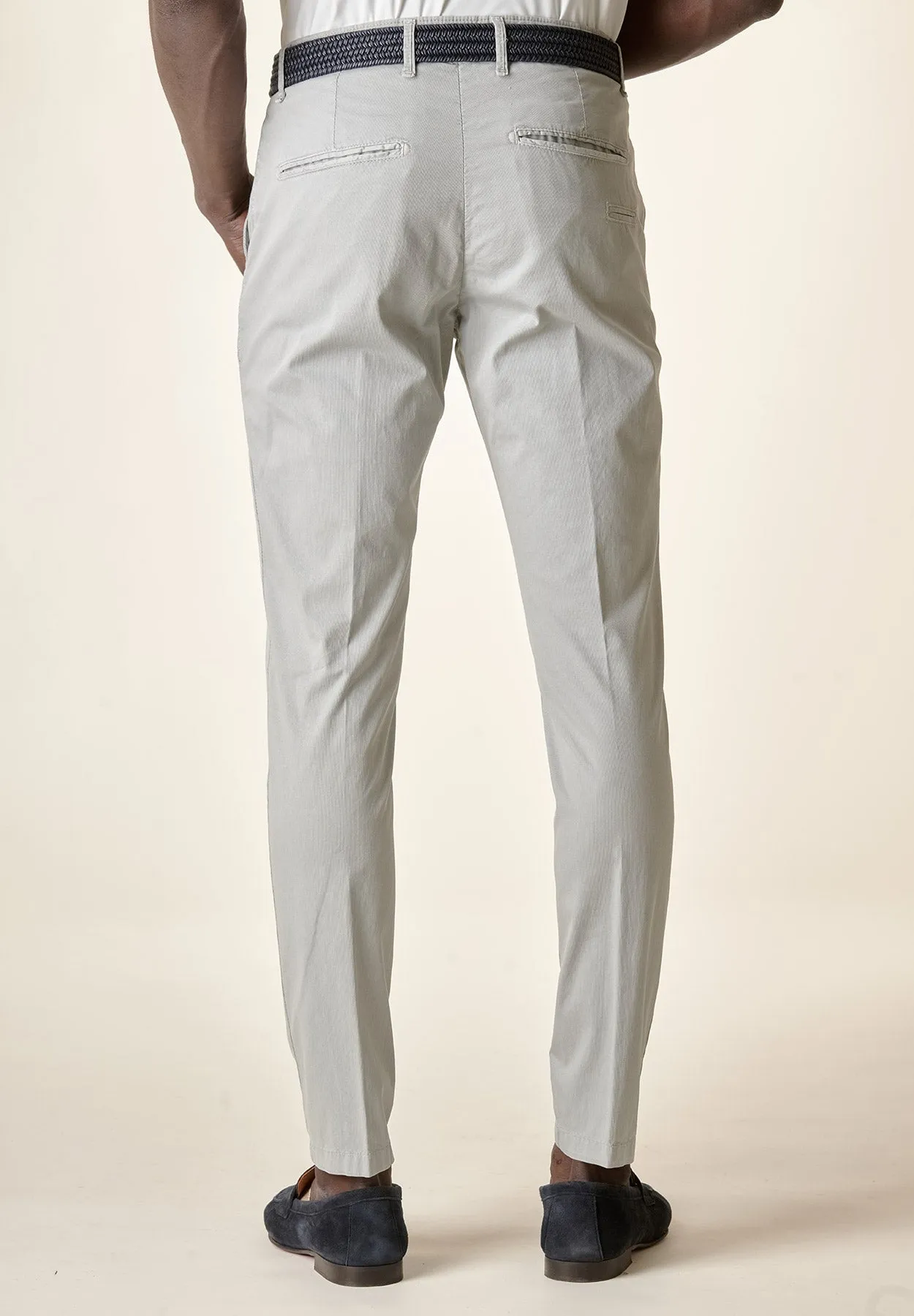 Pantalone grigio chiaro armatura cotone stretch slim fit