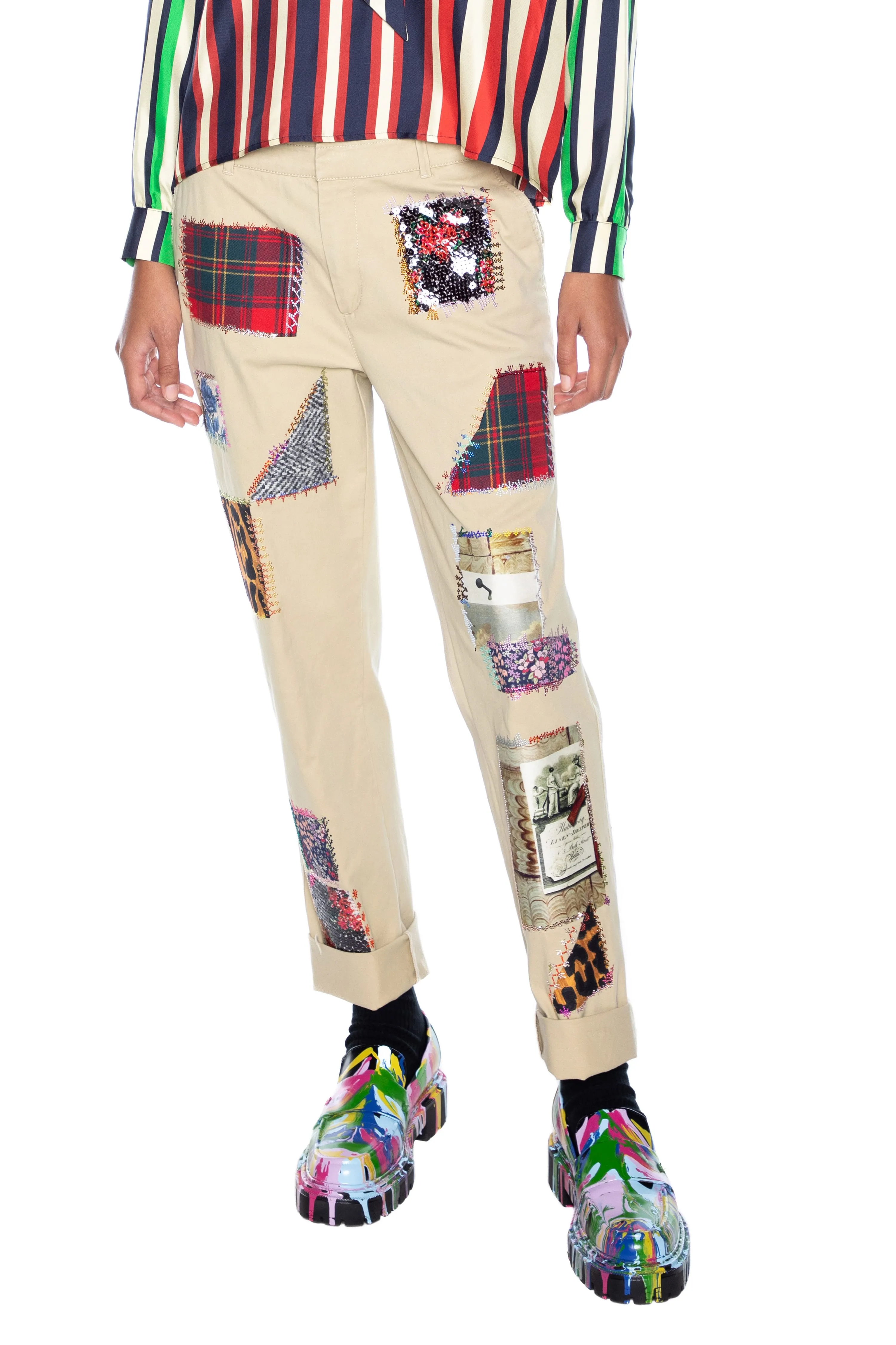 'PATCHWORK' WOMEN'S CHINOS