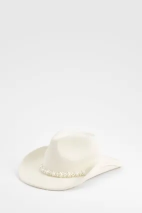 Pearl Detail Western Cowboy Hat