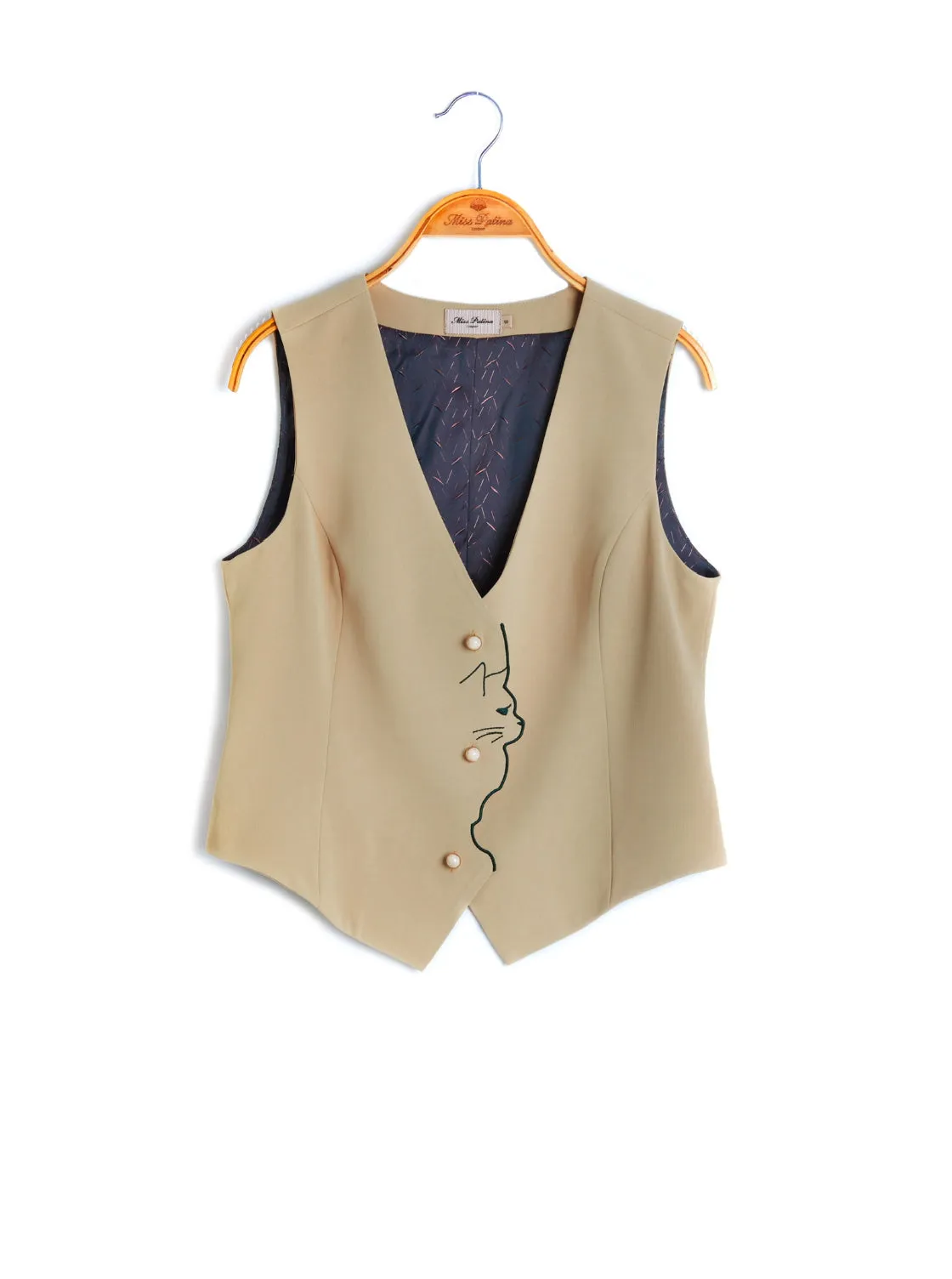 Peeky Kitten Waistcoat (Camel)