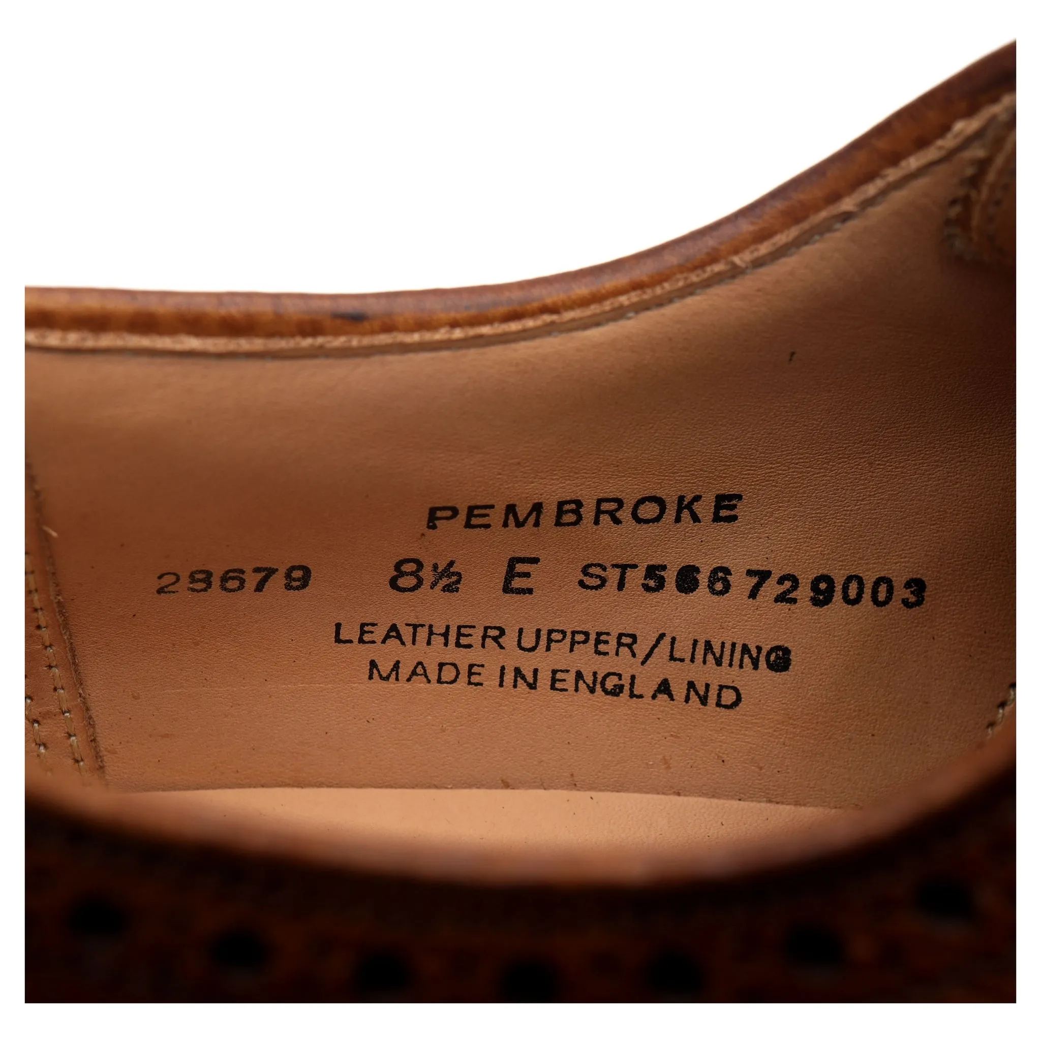 'Pembroke' Tan Brown Leather Derby Brogues UK 8.5 E