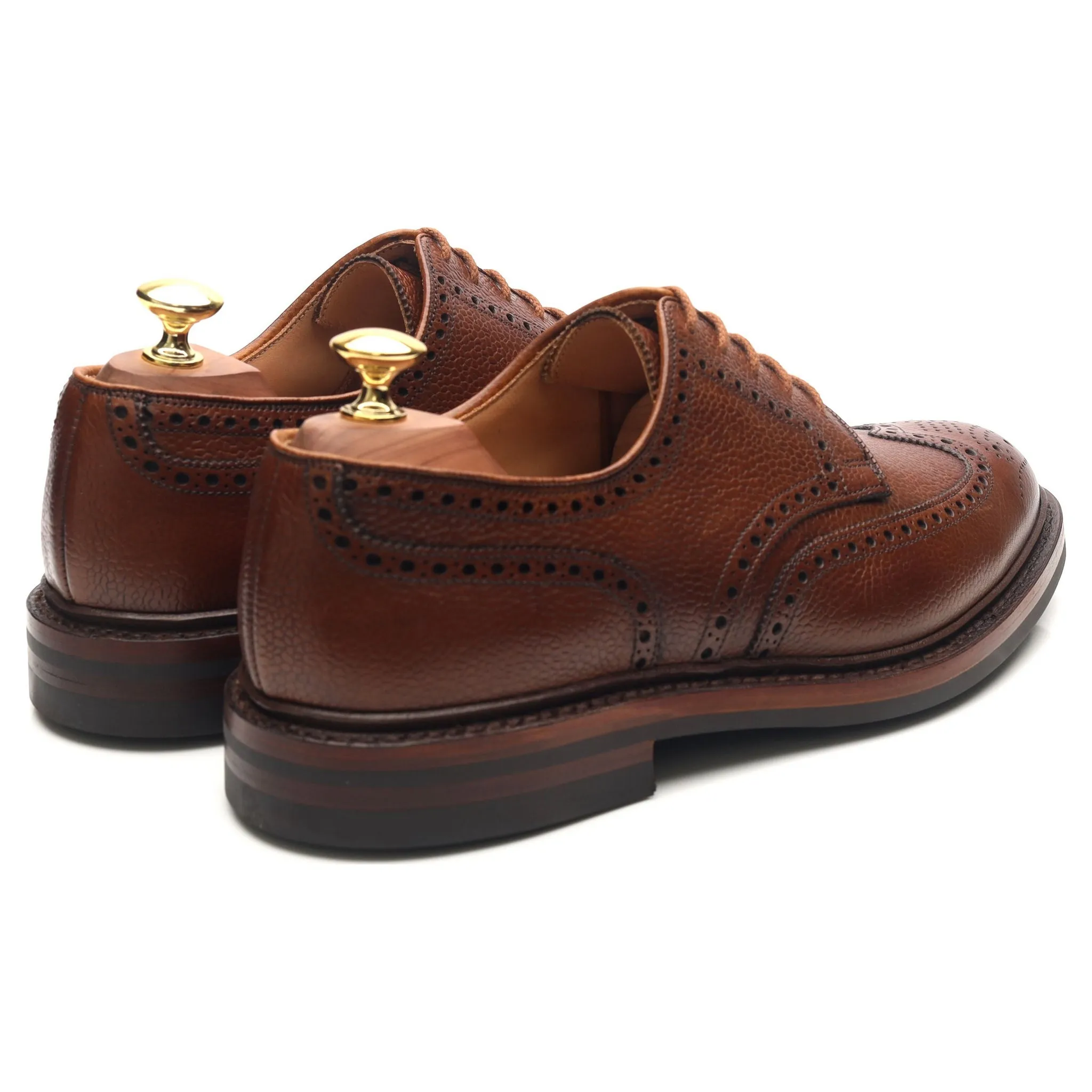 'Pembroke' Tan Brown Leather Derby Brogues UK 8.5 E