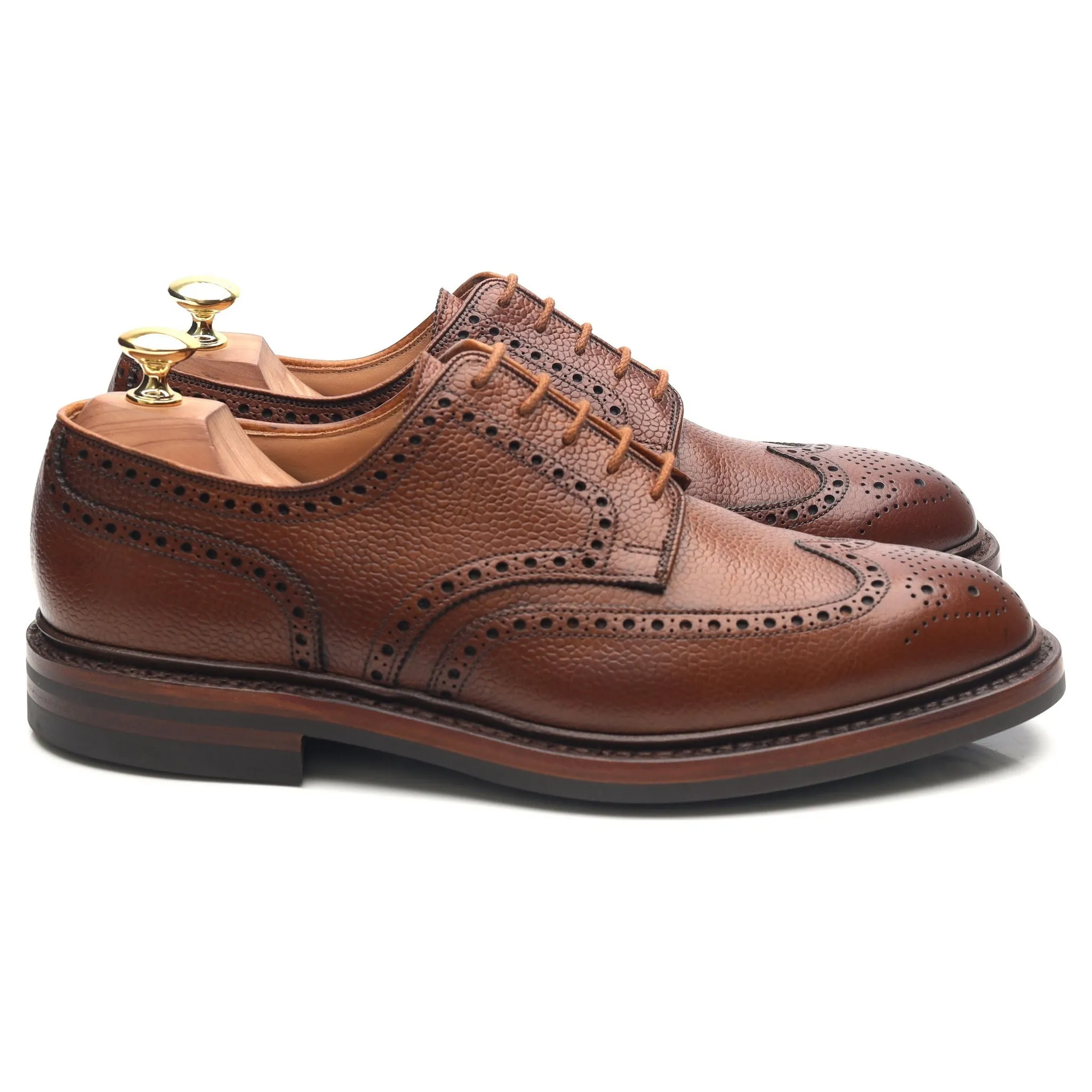 'Pembroke' Tan Brown Leather Derby Brogues UK 8.5 E