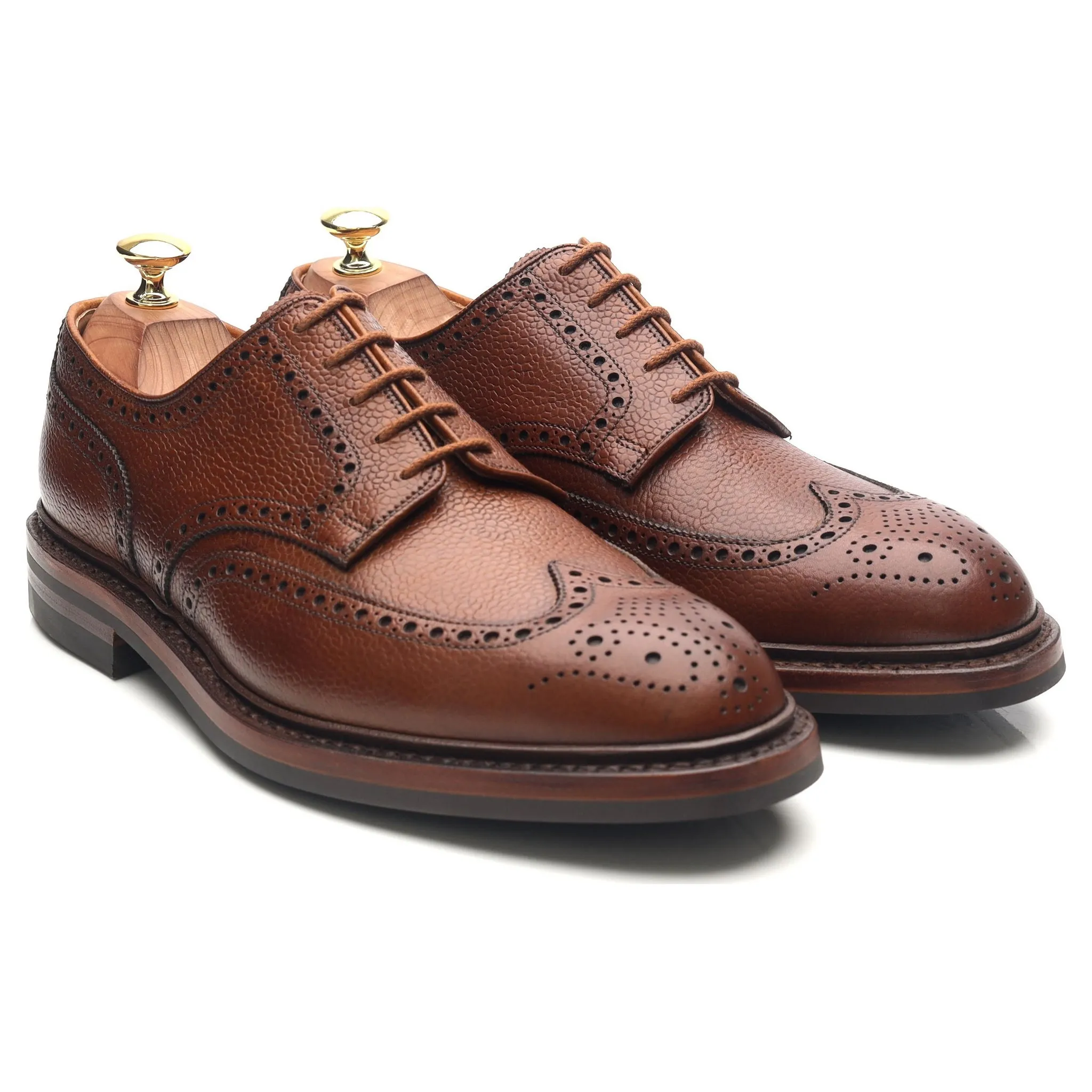 'Pembroke' Tan Brown Leather Derby Brogues UK 8.5 E