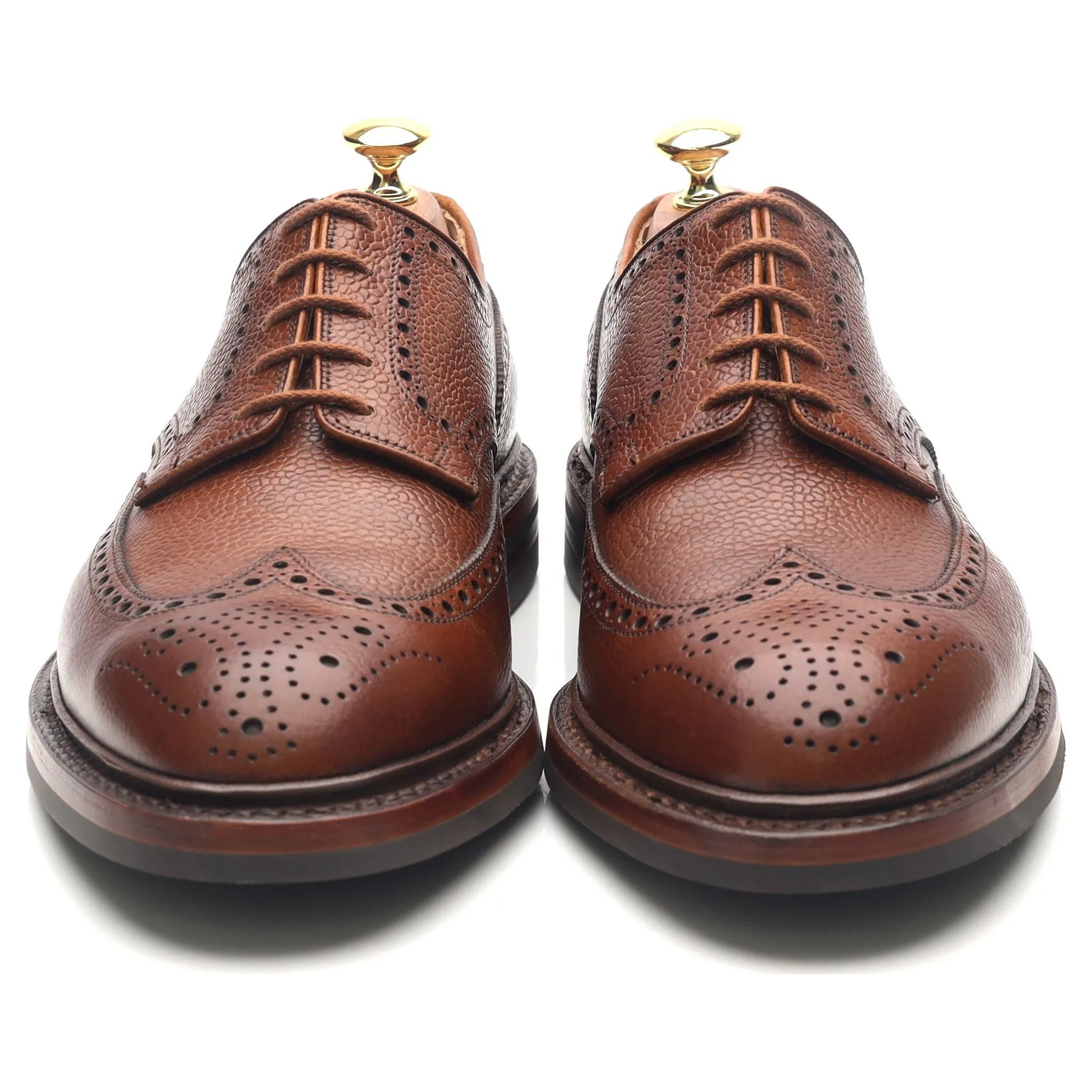 'Pembroke' Tan Brown Leather Derby Brogues UK 8.5 E