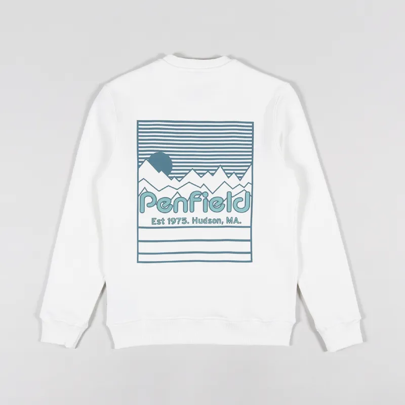 Penfield Sunset Mountain BG Crew Sweat Marshmallow