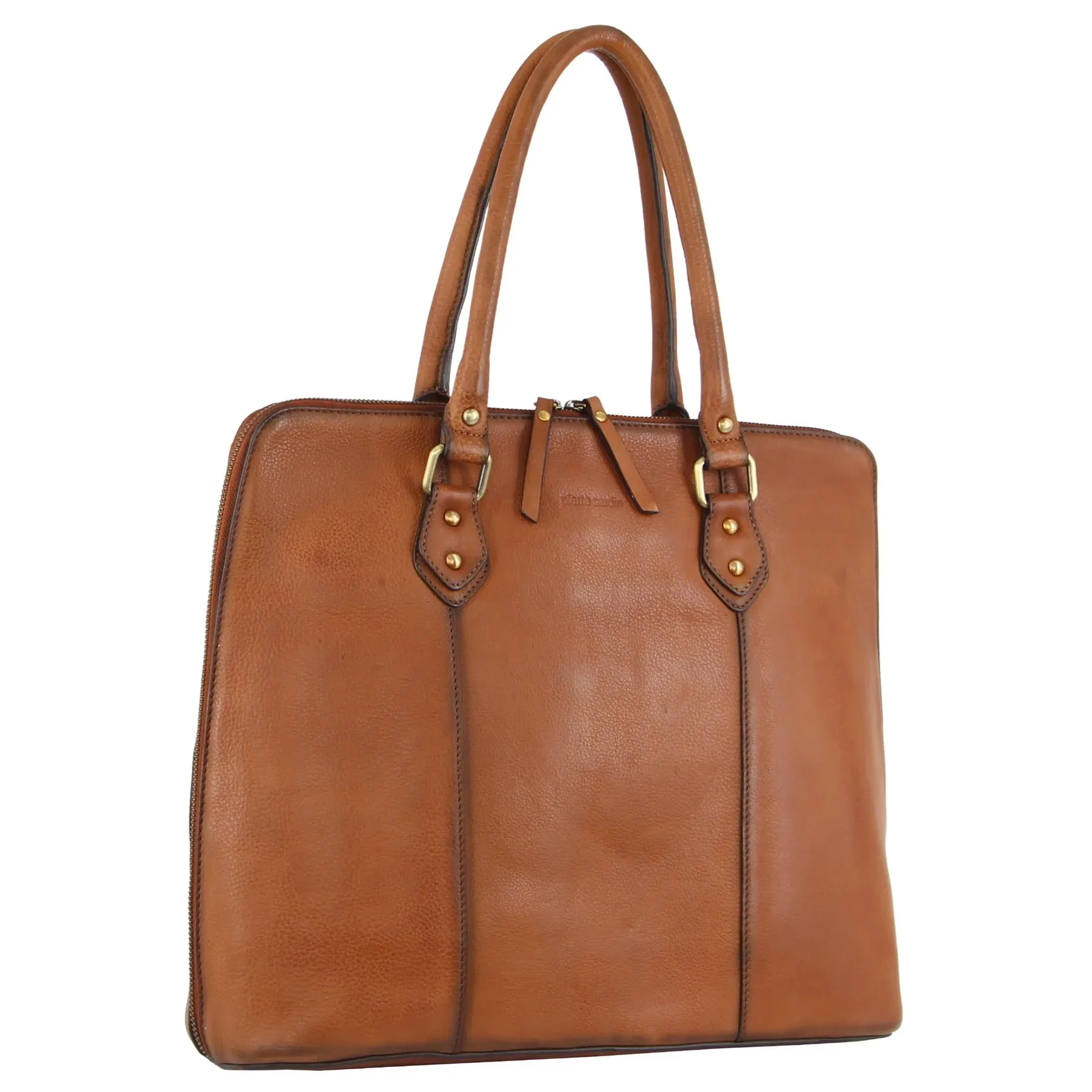 Pierre Cardin Burnished Leather Laptop Satchel PC3519