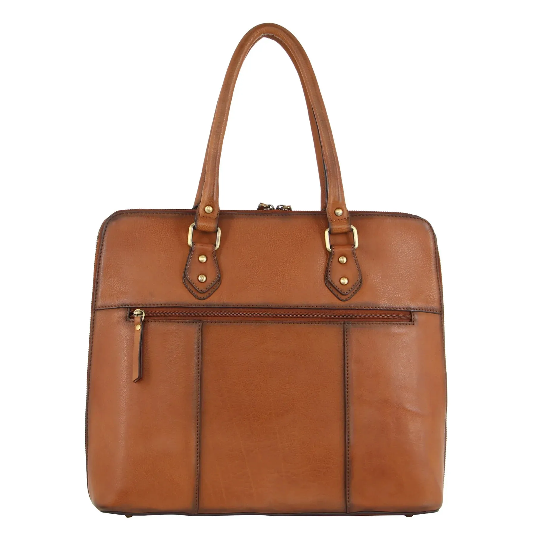 Pierre Cardin Burnished Leather Laptop Satchel PC3519