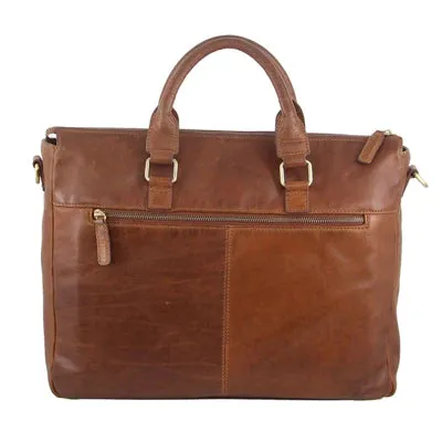 Pierre Cardin Rustic Leather Laptop Satchel PC3296