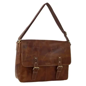 Pierre Cardin Rustic Leather Laptop Satchel PC3522