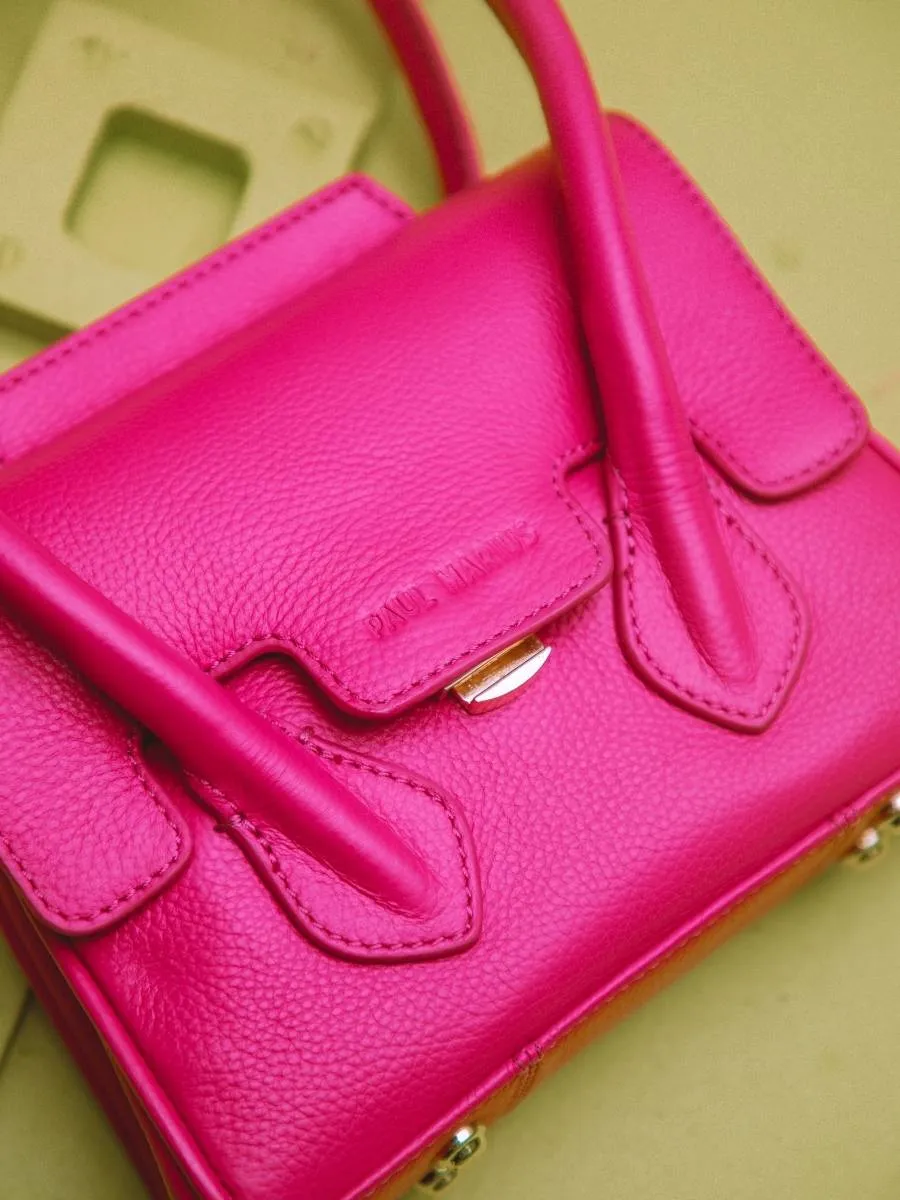 Pink Leather Mini Handbag for Women - Colette XS Sorbet Raspberry | PAUL MARIUS