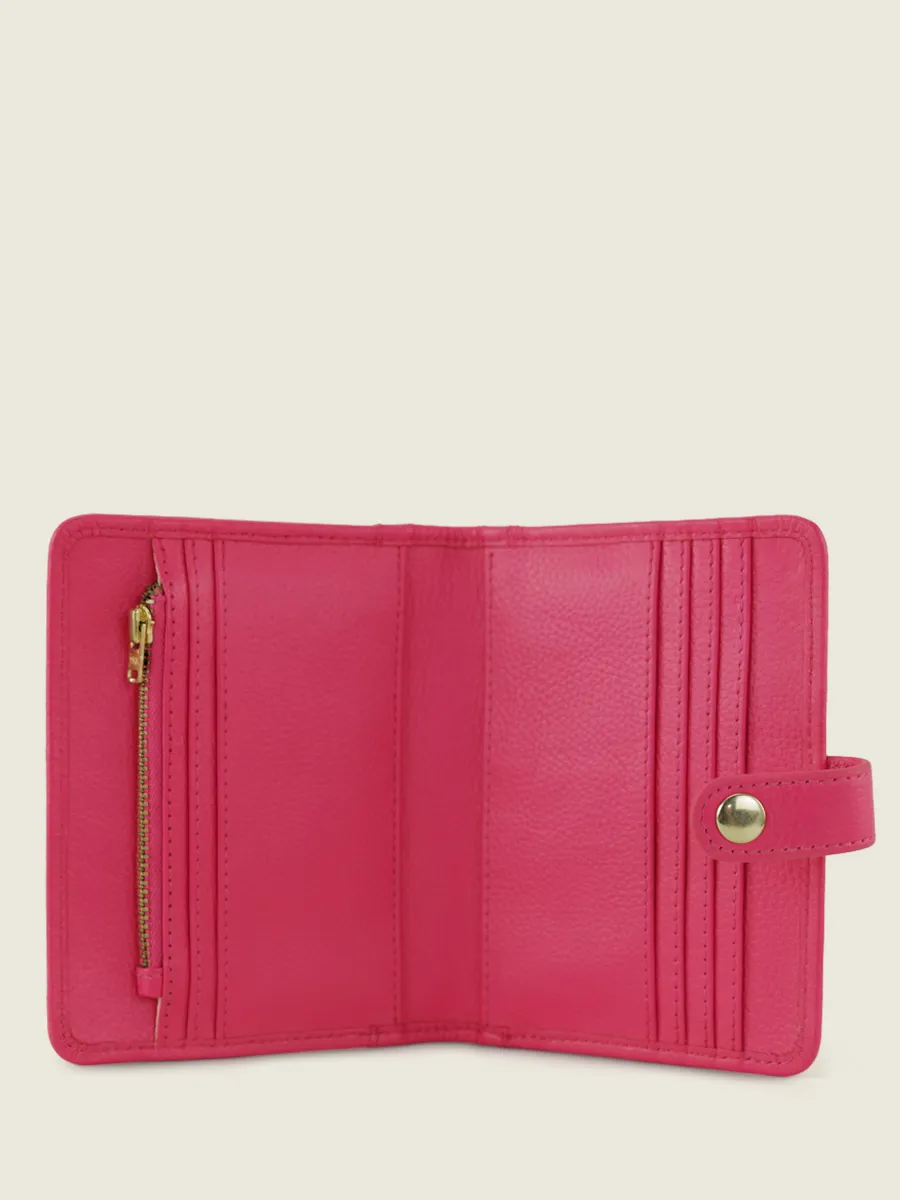 Pink Leather Wallet for Women - LePortefeuille Jeanne Sorbet Raspberry | PAUL MARIUS