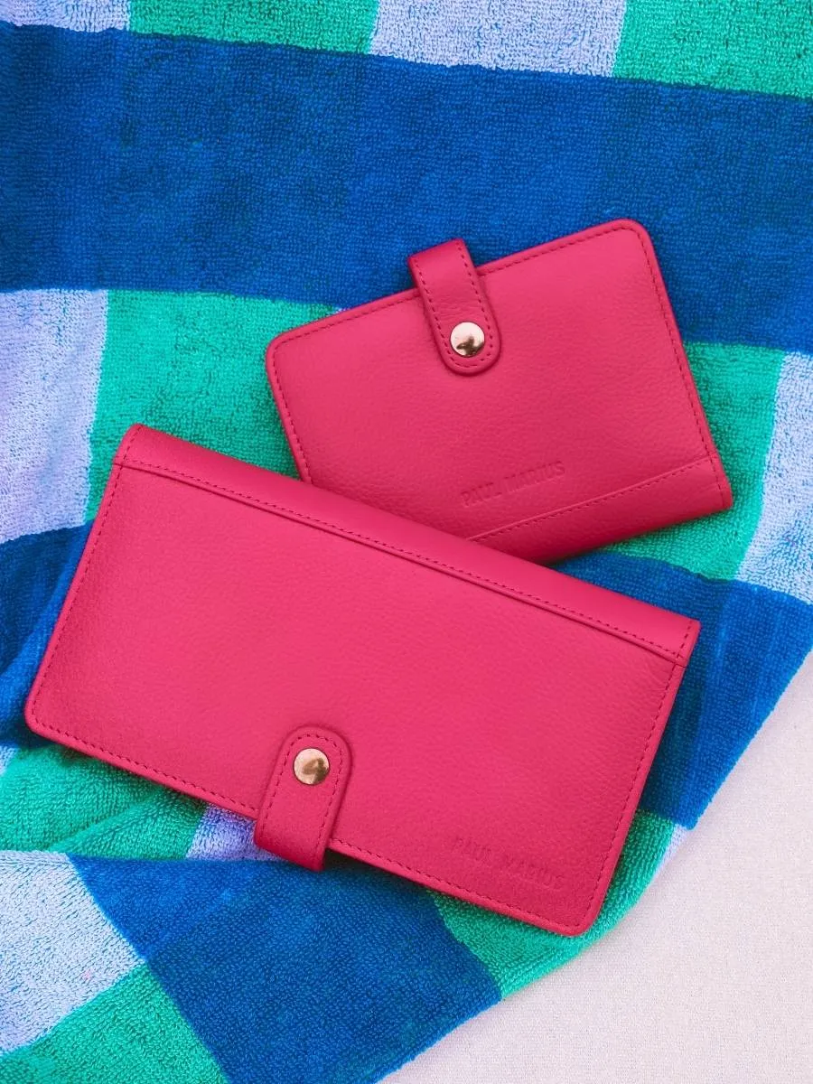 Pink Leather Wallet for Women - LePortefeuille Jeanne Sorbet Raspberry | PAUL MARIUS