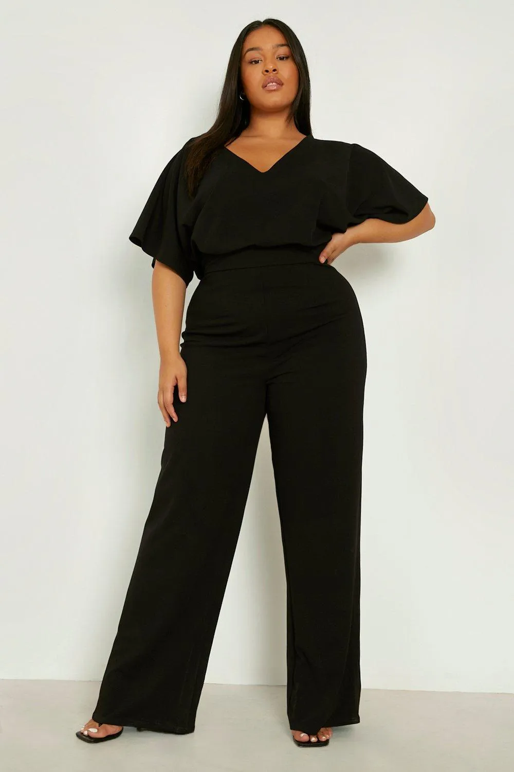 Plus Kimono Sleeve Wide Leg Jumpsuit