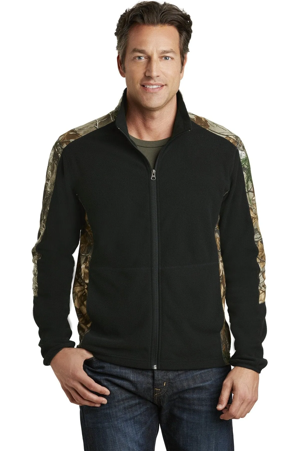 Port Authority Camouflage Microfleece Full-Zip Jacket F230C Black/ Realtree Xtra