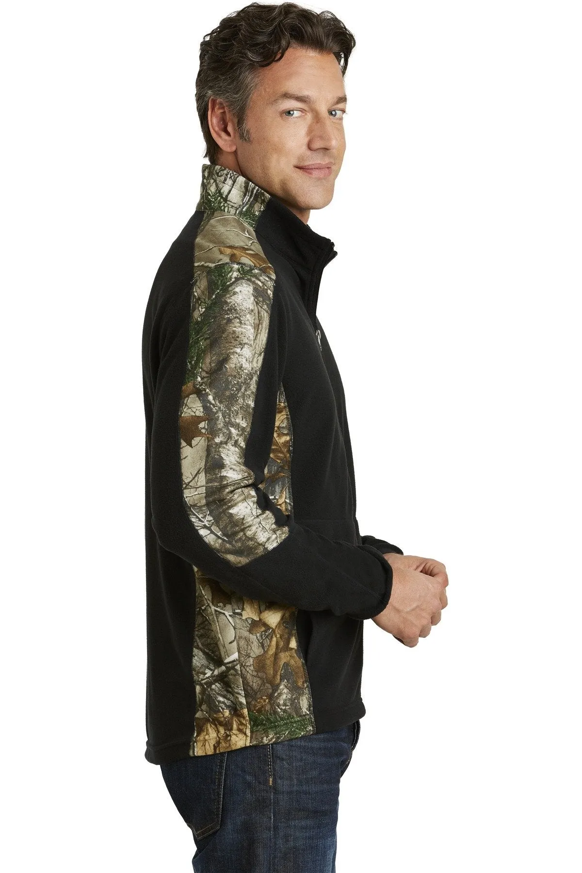 Port Authority Camouflage Microfleece Full-Zip Jacket F230C Black/ Realtree Xtra