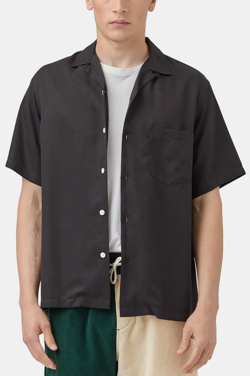 Portuguese Flannel Camp Collar Shirt (Dry Green)