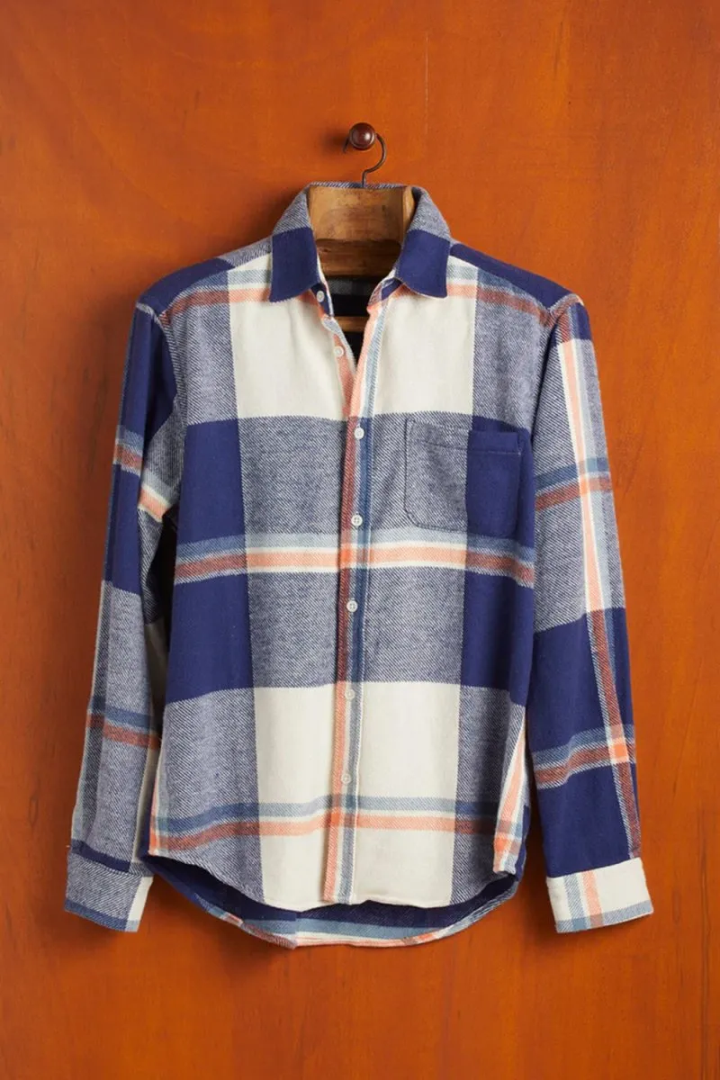 Portuguese Flannel Tape ESP BD Shirt (White/Blue)