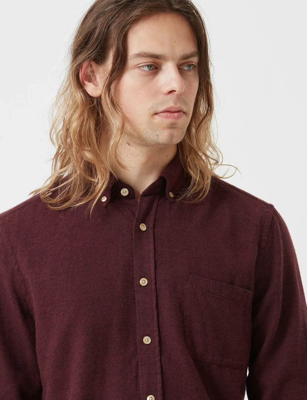 Portuguese Flannel Teca Shirt - Bordaeux