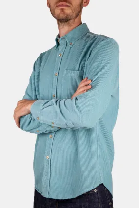 Portuguese Flannel Thick Lobo Cotton-Corduroy Shirt (Turquoise)