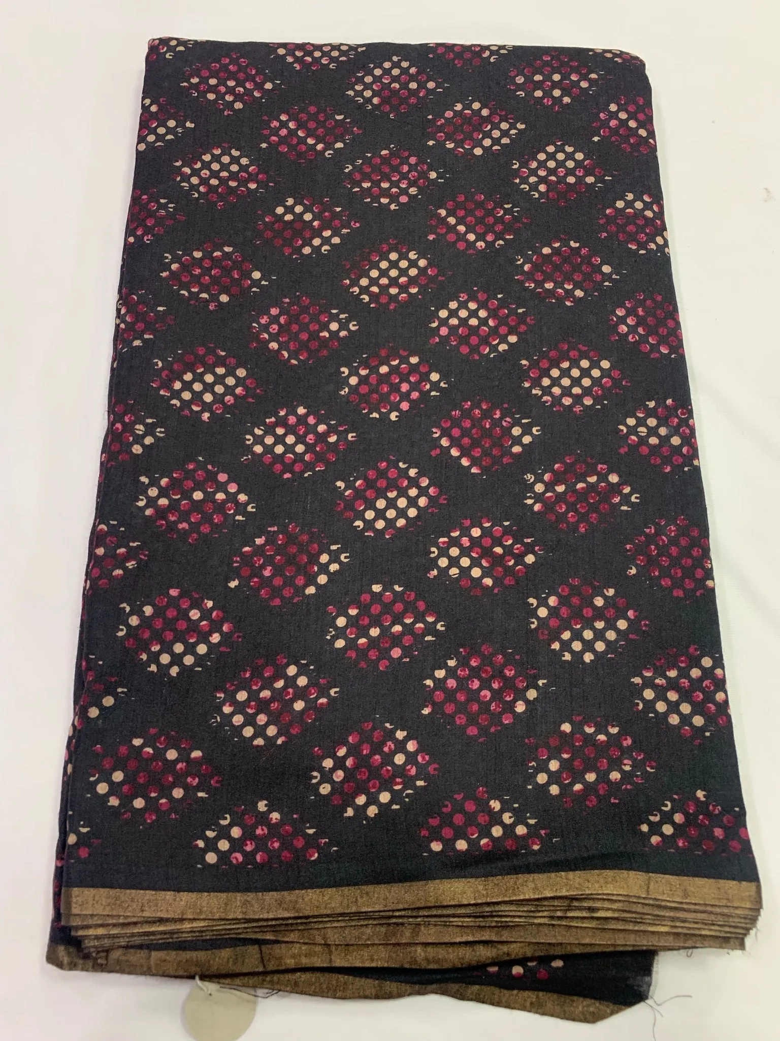 Printed handloom pure munga silk fabric