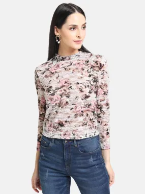 Printed Lace Top