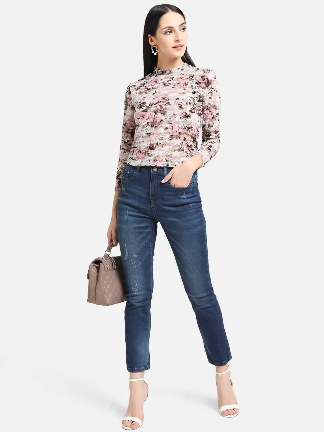 Printed Lace Top