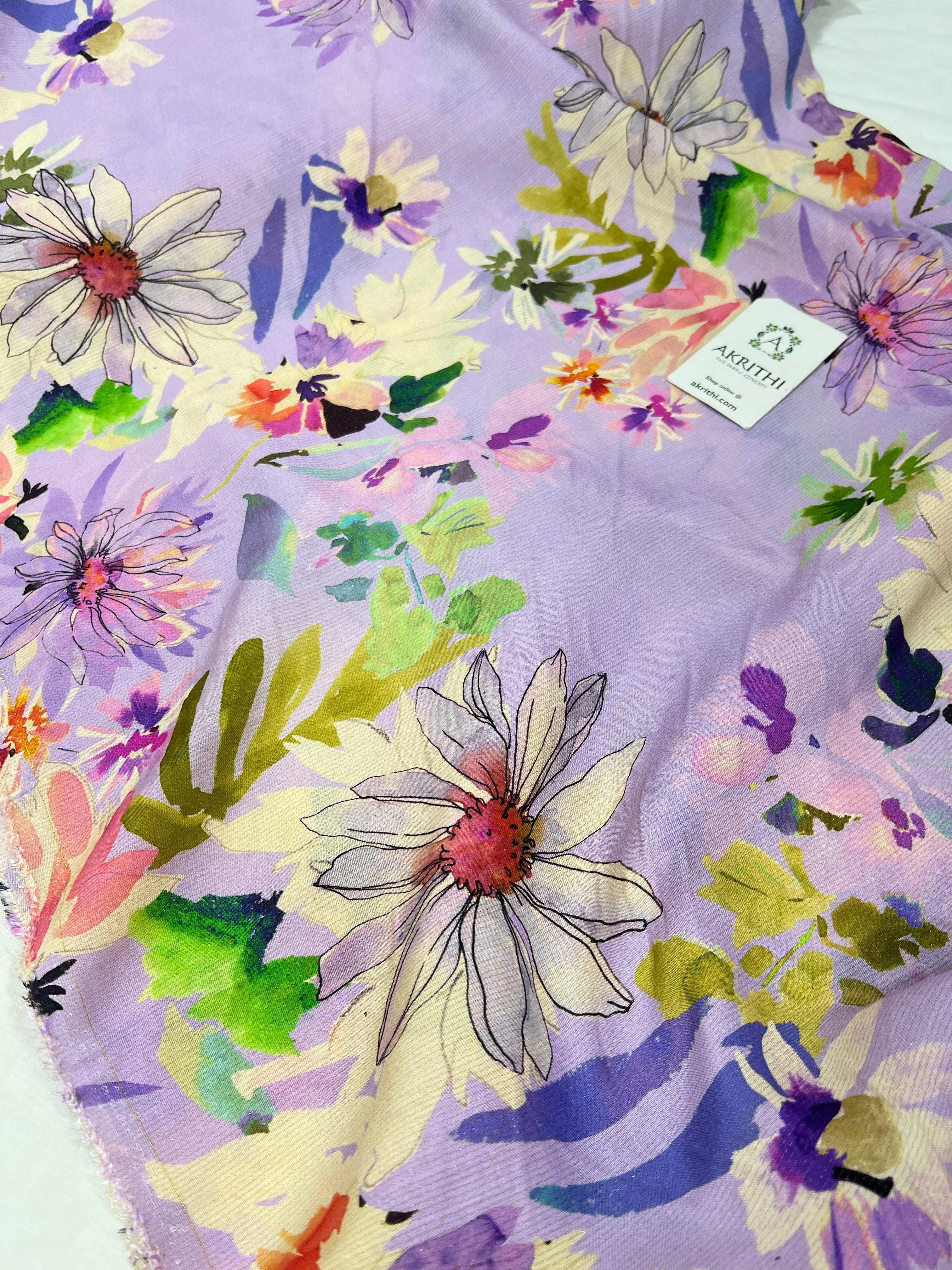 Printed pure lurex muslin fabric