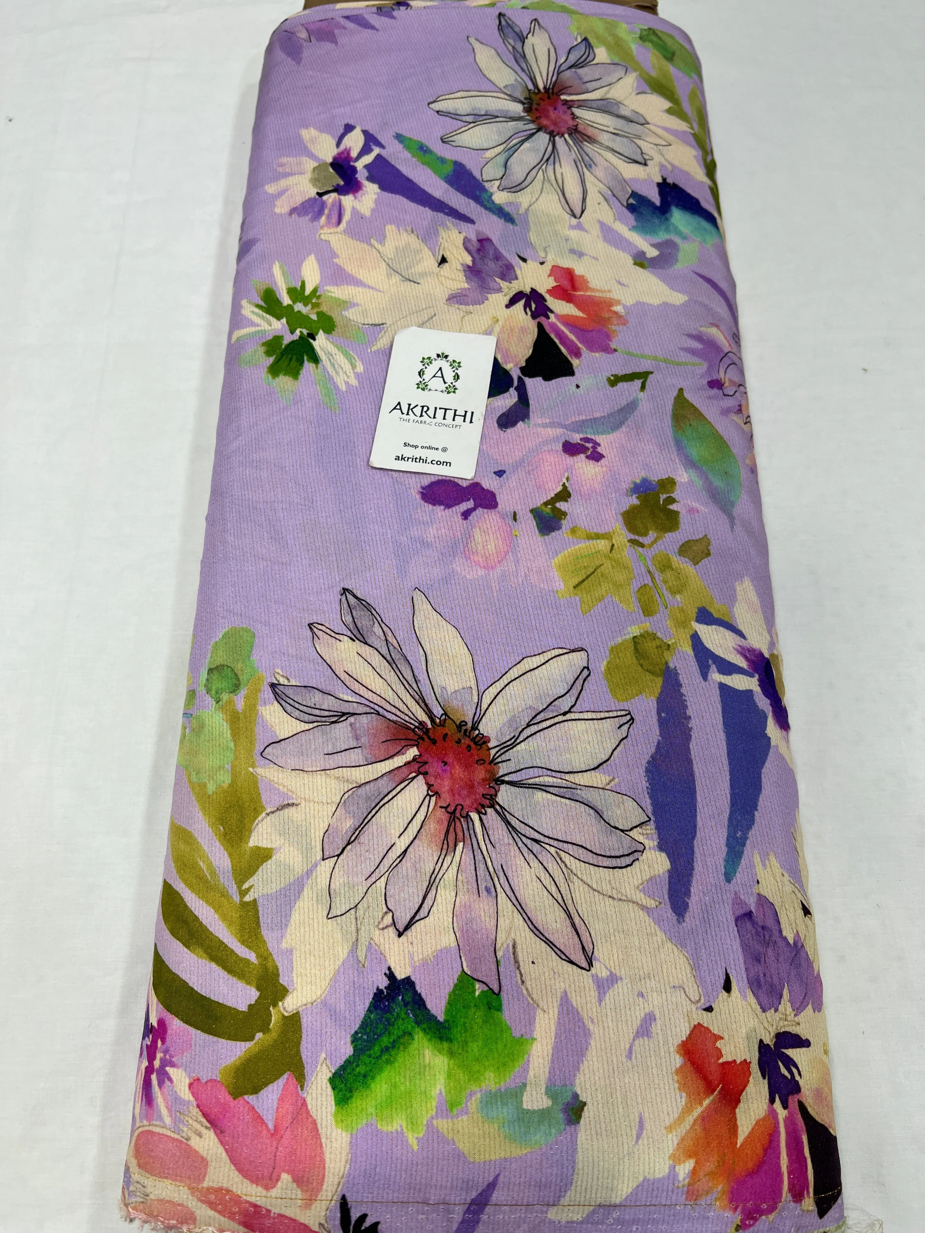 Printed pure lurex muslin fabric