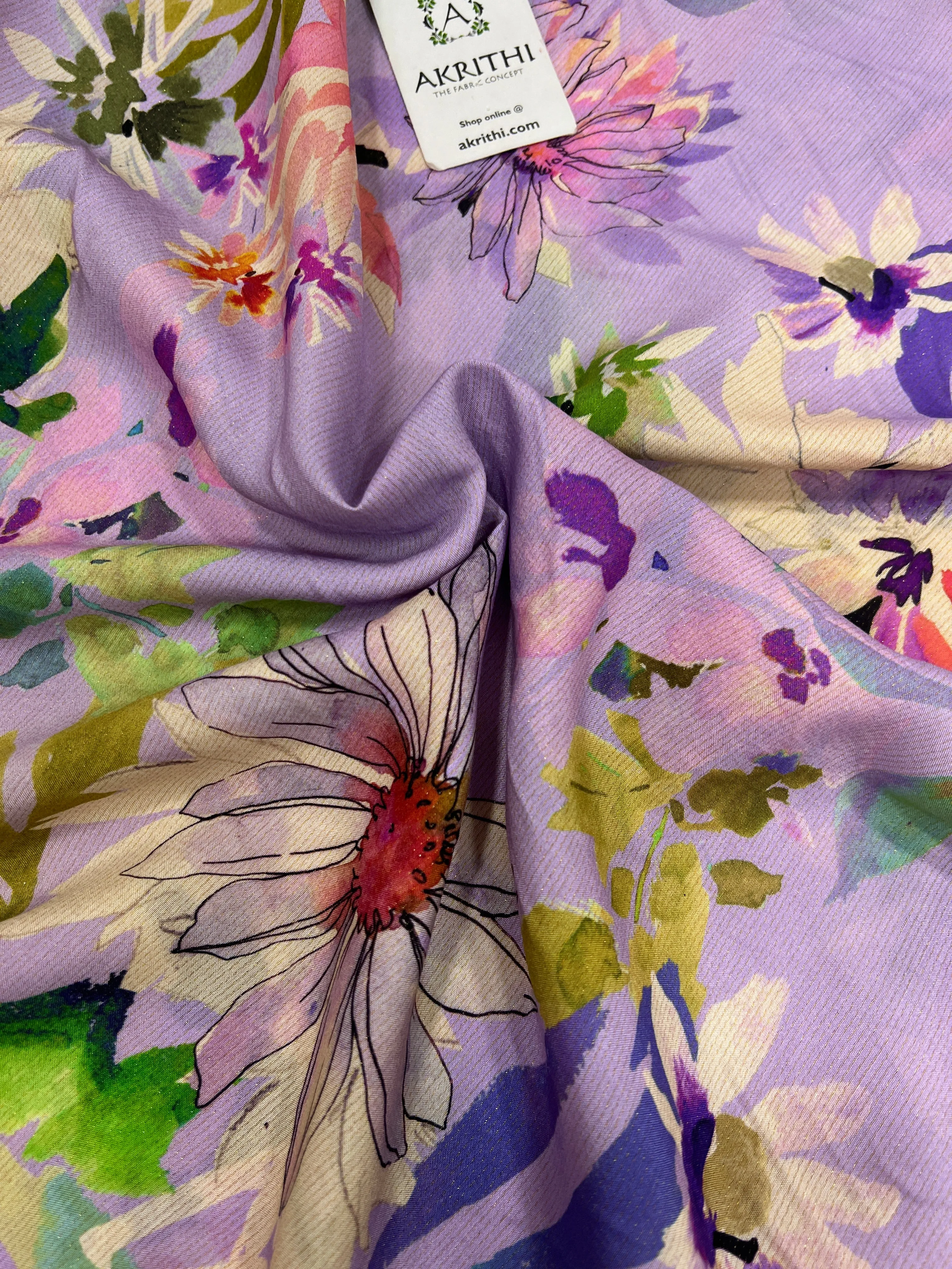 Printed pure lurex muslin fabric