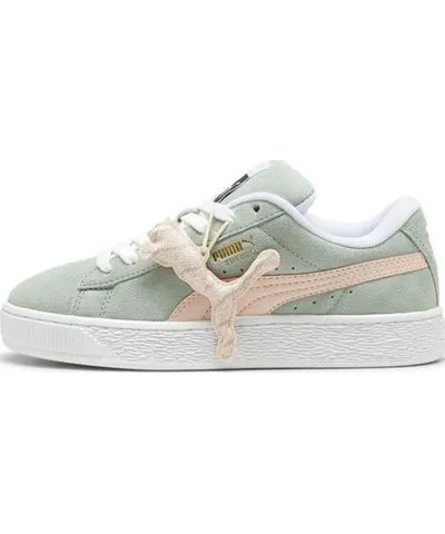 PUMA Suede XL Merry X-mas Women's Sneakers in Green Fog/Island Pink