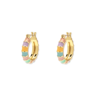 Pura Vida Sunset Striped Gold Hoop Earrings