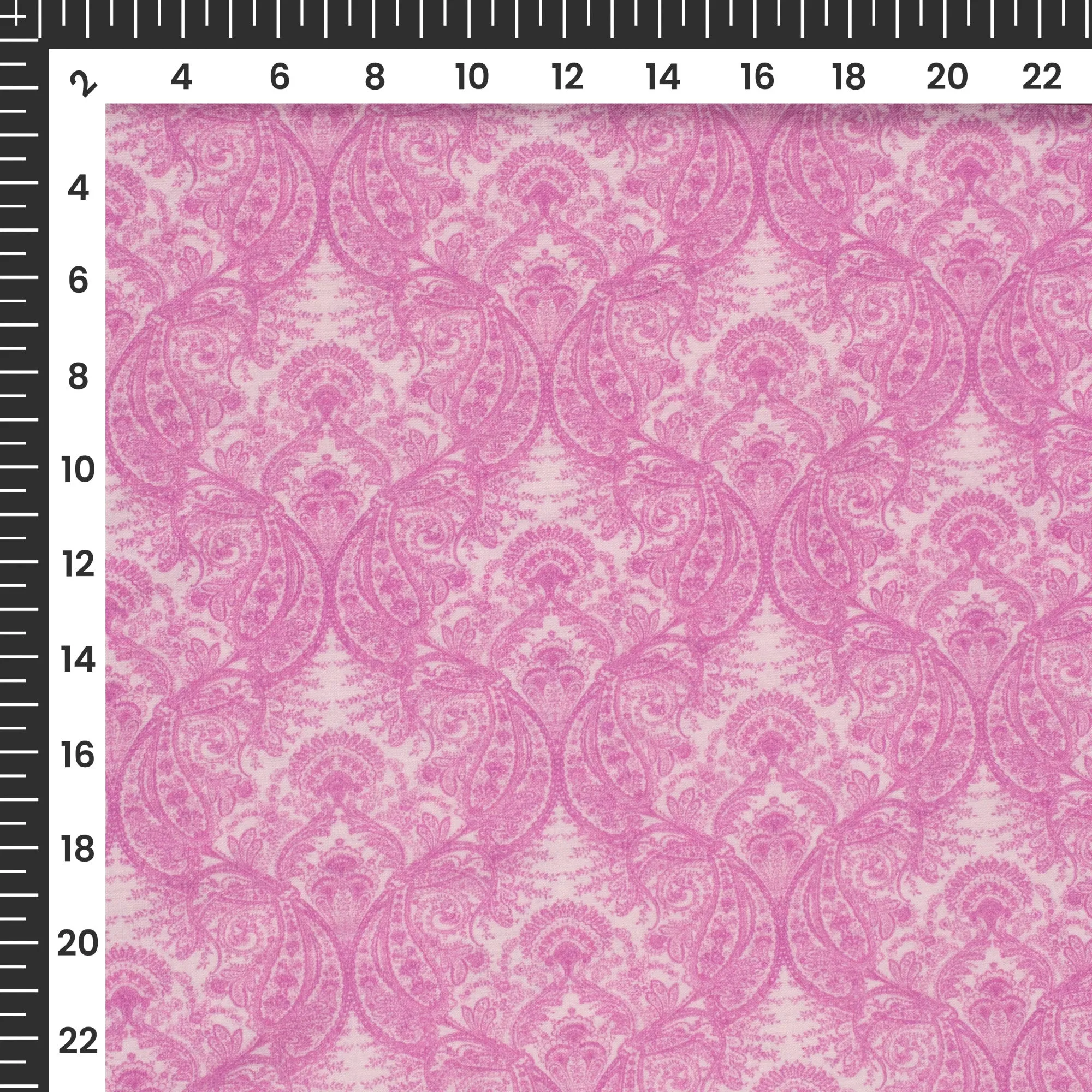 Pure Serenity: Purple Paisley Digital Print Pure Cotton Mulmul Fabric