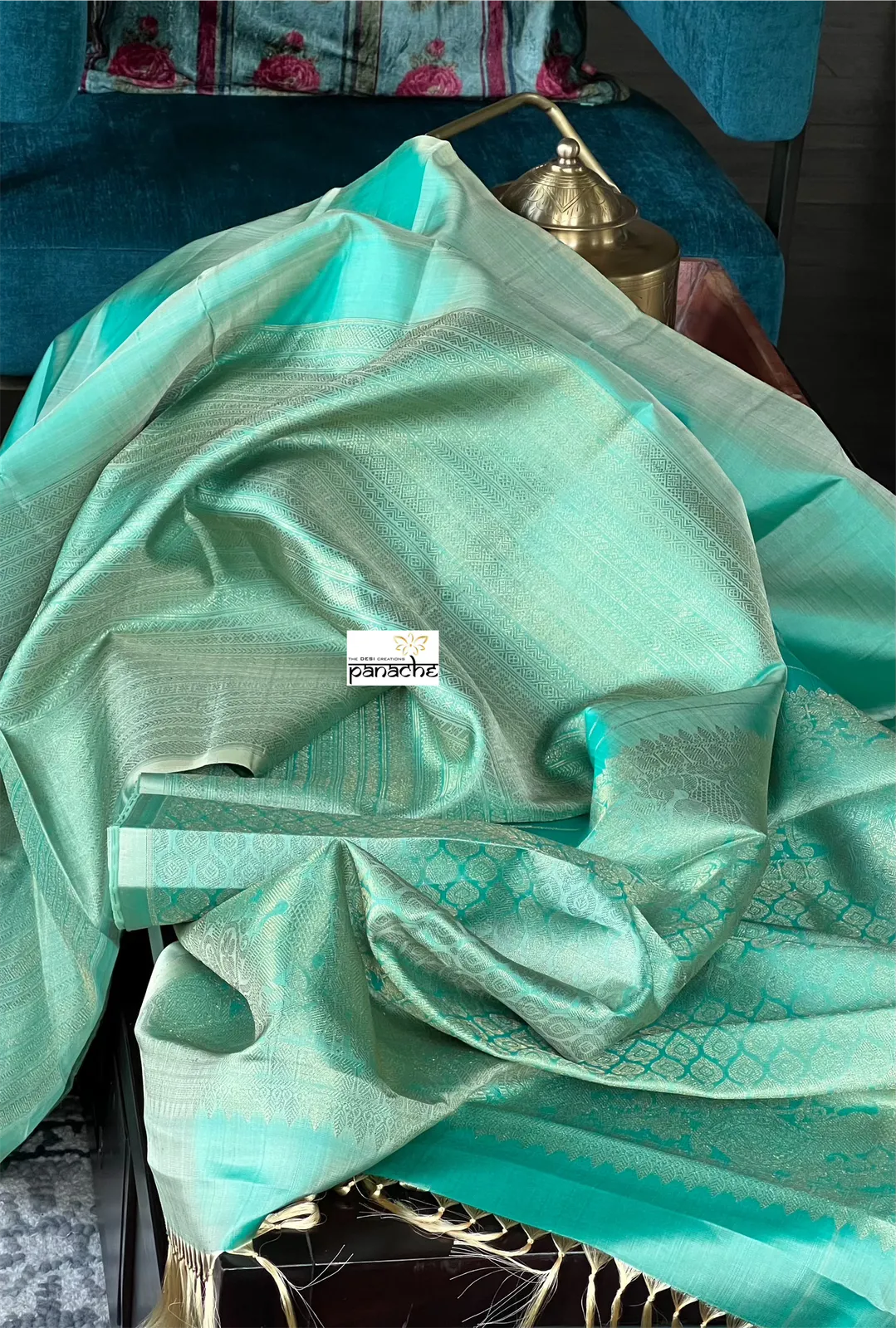 Pure Silk Kanjivaram - Sea green