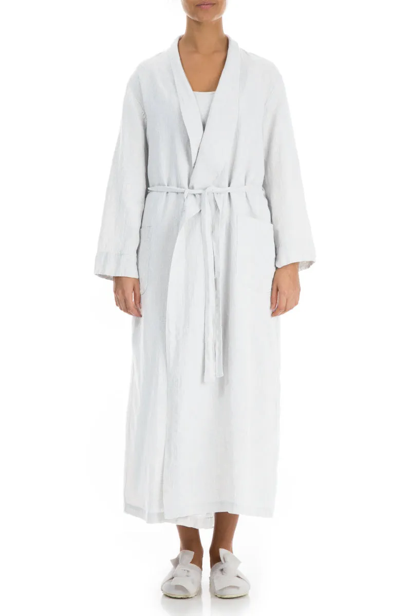 Pure White Linen Bathrobe