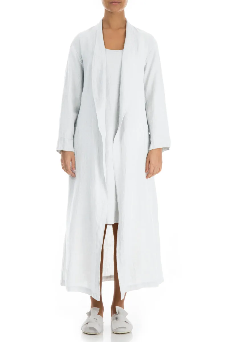 Pure White Linen Bathrobe